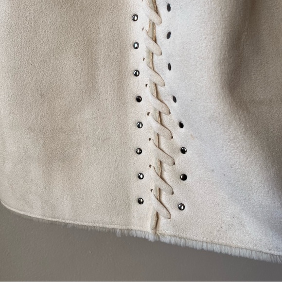 Vintage Dennis Basso long faux shearling coat in ivory cream • Size 3X - Picture 10 of 14